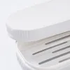 【CL】26Q3#028 White ceramic soap box, draining rack with lid, laundry detergent storage, foaming net, bath products storage box Specification image